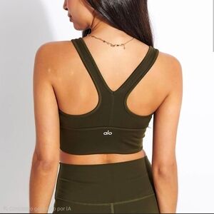 ALO Yoga Olive Green Sports Bra